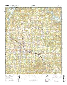 Jackson Georgia Current topographic map, 1:24000 scale, 7.5 X 7.5 Minute, Year 2014