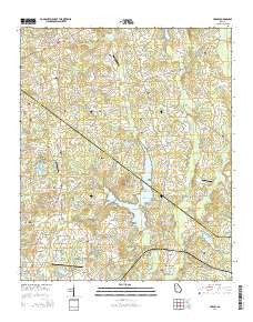 Jersey Georgia Current topographic map, 1:24000 scale, 7.5 X 7.5 Minute, Year 2014