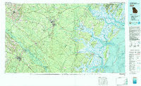 Jesup Georgia Historical topographic map, 1:100000 scale, 30 X 60 Minute, Year 1981