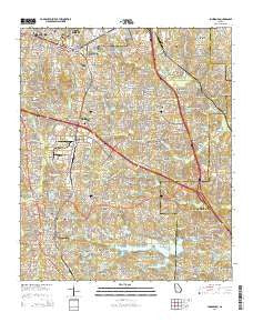 Jonesboro Georgia Current topographic map, 1:24000 scale, 7.5 X 7.5 Minute, Year 2014