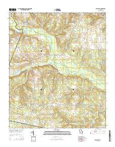 Keysville Georgia Current topographic map, 1:24000 scale, 7.5 X 7.5 Minute, Year 2014