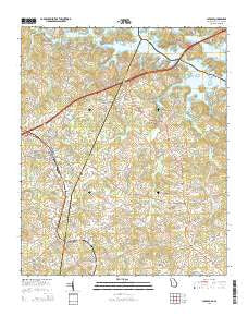 Lavonia Georgia Current topographic map, 1:24000 scale, 7.5 X 7.5 Minute, Year 2014