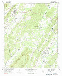 Lyerly Georgia Historical topographic map, 1:24000 scale, 7.5 X 7.5 Minute, Year 1966