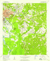 Macon East Georgia Historical topographic map, 1:24000 scale, 7.5 X 7.5 Minute, Year 1956