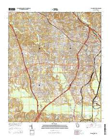 Macon West Georgia Current topographic map, 1:24000 scale, 7.5 X 7.5 Minute, Year 2014