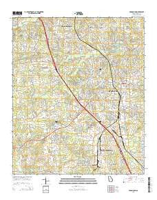 McDonough Georgia Current topographic map, 1:24000 scale, 7.5 X 7.5 Minute, Year 2014