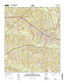 McRae Georgia Current topographic map, 1:24000 scale, 7.5 X 7.5 Minute, Year 2014