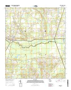 Midville Georgia Current topographic map, 1:24000 scale, 7.5 X 7.5 Minute, Year 2014