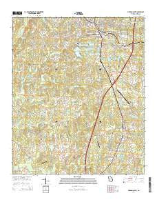 Newnan South Georgia Current topographic map, 1:24000 scale, 7.5 X 7.5 Minute, Year 2014