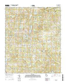 Ola Georgia Current topographic map, 1:24000 scale, 7.5 X 7.5 Minute, Year 2014