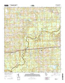 Ousley Georgia Current topographic map, 1:24000 scale, 7.5 X 7.5 Minute, Year 2014