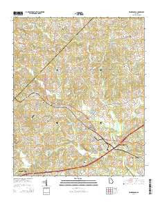 Pendergrass Georgia Current topographic map, 1:24000 scale, 7.5 X 7.5 Minute, Year 2014