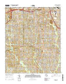 Riverdale Georgia Current topographic map, 1:24000 scale, 7.5 X 7.5 Minute, Year 2014