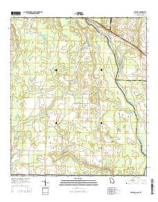 Saffold Georgia Current topographic map, 1:24000 scale, 7.5 X 7.5 Minute, Year 2014