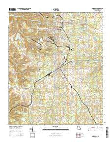 Sandersville Georgia Current topographic map, 1:24000 scale, 7.5 X 7.5 Minute, Year 2014