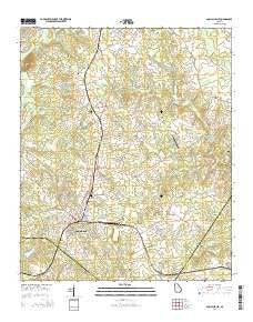 Social Circle Georgia Current topographic map, 1:24000 scale, 7.5 X 7.5 Minute, Year 2014