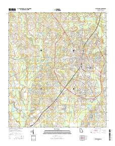 Statesboro Georgia Current topographic map, 1:24000 scale, 7.5 X 7.5 Minute, Year 2014