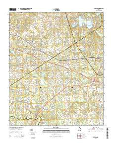 Statham Georgia Current topographic map, 1:24000 scale, 7.5 X 7.5 Minute, Year 2014
