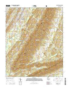 Summerville Georgia Current topographic map, 1:24000 scale, 7.5 X 7.5 Minute, Year 2014