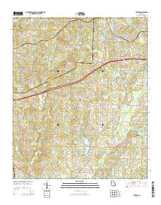 Temple Georgia Current topographic map, 1:24000 scale, 7.5 X 7.5 Minute, Year 2014