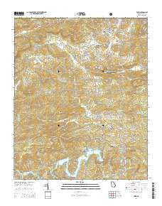 Tiger Georgia Current topographic map, 1:24000 scale, 7.5 X 7.5 Minute, Year 2014
