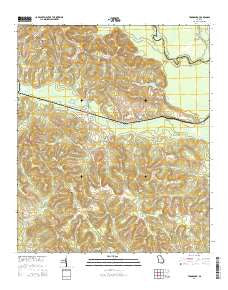 Toomsboro Georgia Current topographic map, 1:24000 scale, 7.5 X 7.5 Minute, Year 2014