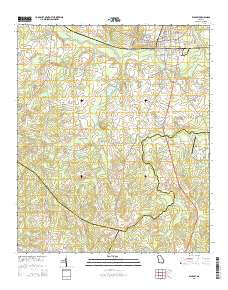 Wadley Georgia Current topographic map, 1:24000 scale, 7.5 X 7.5 Minute, Year 2014