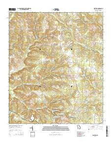 Warthen Georgia Current topographic map, 1:24000 scale, 7.5 X 7.5 Minute, Year 2014