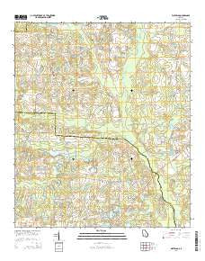 Waterloo Georgia Current topographic map, 1:24000 scale, 7.5 X 7.5 Minute, Year 2014