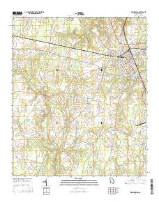 Waynesboro Georgia Current topographic map, 1:24000 scale, 7.5 X 7.5 Minute, Year 2014