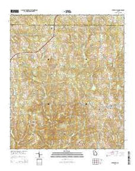 Yatesville Georgia Current topographic map, 1:24000 scale, 7.5 X 7.5 Minute, Year 2014