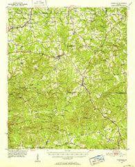 Yatesville Georgia Historical topographic map, 1:62500 scale, 15 X 15 Minute, Year 1951