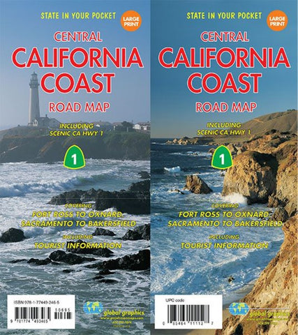 Buy map Central California coast road map