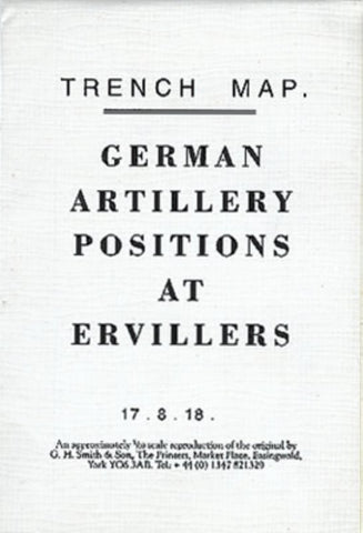Buy map WWI: German Artillery Positions at Ervillers (France) Trench Map
