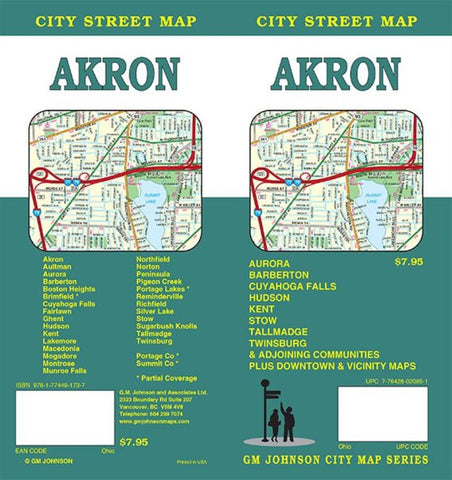Buy map Akron and Summit County, Ohio