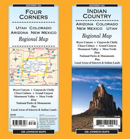 Buy map Indian Country / Four Corners (AZ,CO,NM,UT) regional map