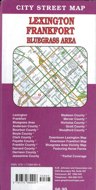 Buy map Lexington Frankfort Blue Grass Area Street Map