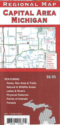 Buy map Capital area Michigan : regional map = Capital area Michigan : back roads