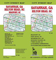 Buy map Savannah, GA : Hilton Head, SC : city street map
