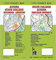 Buy map State College : Altoona : Penn State University : city street map = Altoona : State College: Huntingdon : Lewiston : city street map