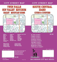 Buy map Twin Falls : Sun Valley : Ketchum : Hailey : Mountain Home : city street map = South central Idaho : cities & counties : city street map
