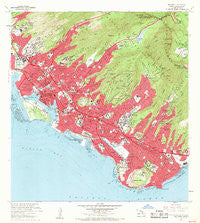Honolulu Hawaii Historical topographic map, 1:24000 scale, 7.5 X 7.5 Minute, Year 1969