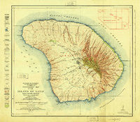 Island of Lanai Hawaii Historical topographic map, 1:62500 scale, 15 X 15 Minute, Year 1925