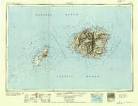 Kauai Hawaii Historical topographic map, 1:250000 scale, 1 X 2 Degree, Year 1954