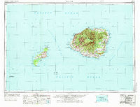 Kauai Hawaii Historical topographic map, 1:250000 scale, 1 X 2 Degree, Year 1970