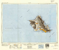 Oahu Hawaii Historical topographic map, 1:250000 scale, 1 X 2 Degree, Year 1954