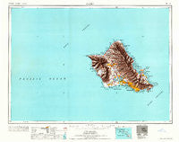 Oahu Hawaii Historical topographic map, 1:250000 scale, 1 X 2 Degree, Year 1965