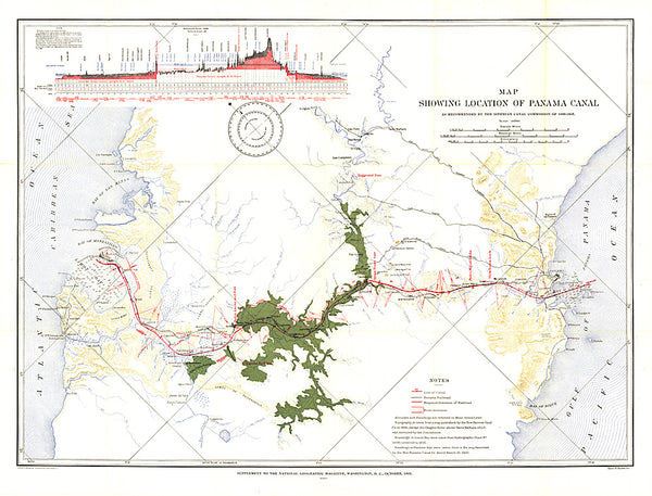 Buy map 1905 Map Showing Location of Panama Canal 1899-1902
