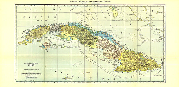 Buy map 1906 Cuba Map