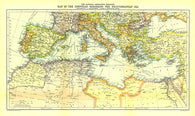 Buy map 1912 Countries Bordering the Mediterranean Sea Map